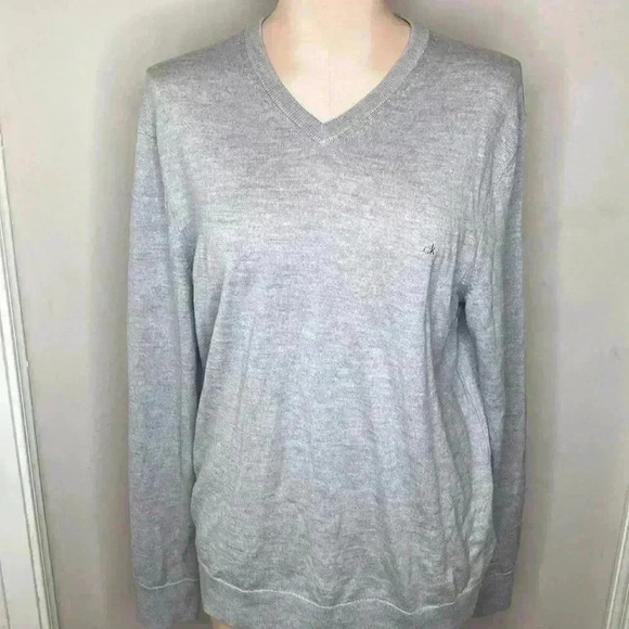 Calvin Klein NWT New Extra Fine Merino Wool Heroic Gray Men's Size Medium - Picture 1 of 8